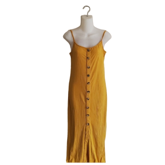 Magazine Dresses & Skirts - MAGAZINE | Golden mustard yellow button down maxi / midi dress (Size M)
